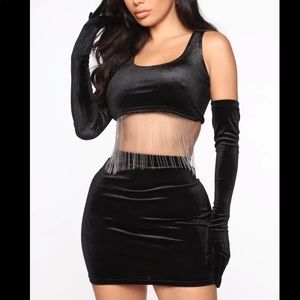 3 piece black skirt set